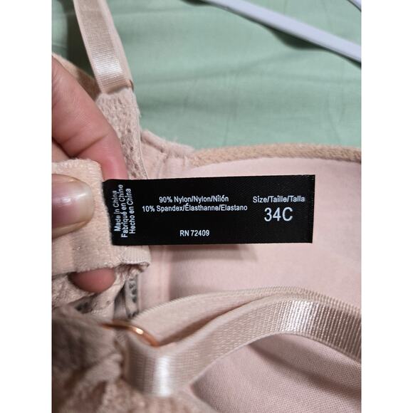 International intimates 34C women's light pink lace push up bra - Picture 5 of 6